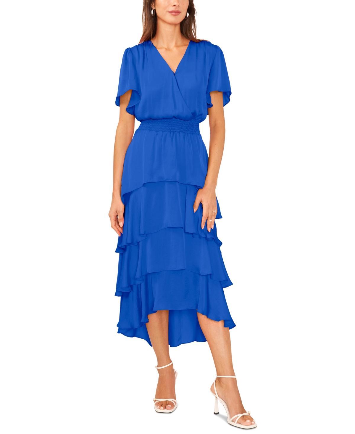 Vince Camuto Four Teir Layered Dress With V Neck (Hot ) Women's Dress Product Image