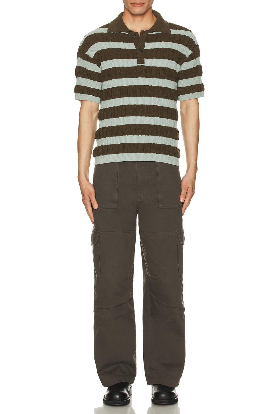 Bubble Stripe Polo Sweater Product Image