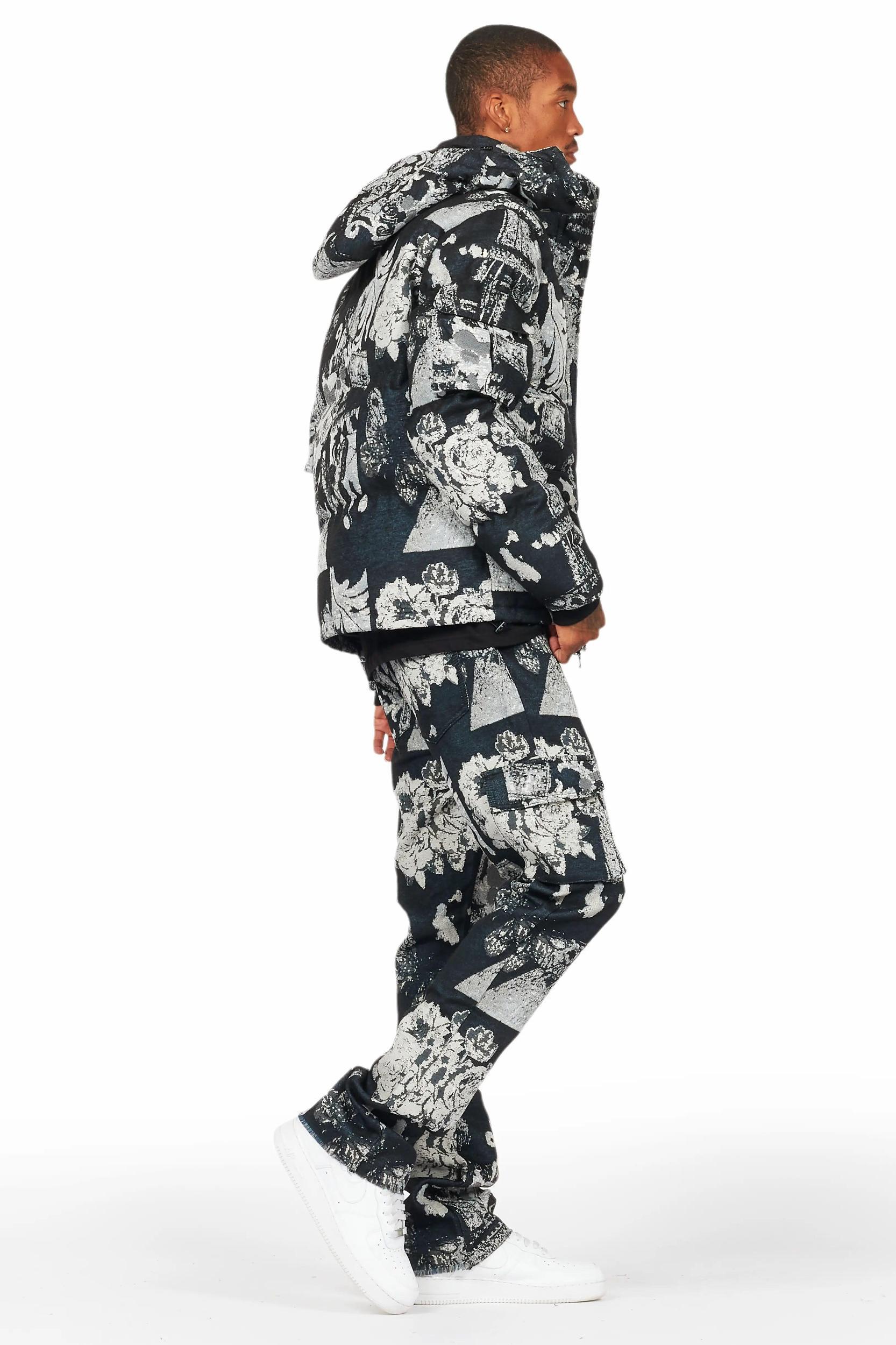 Lamont Black Tapestry Puffer Jacket Male Product Image