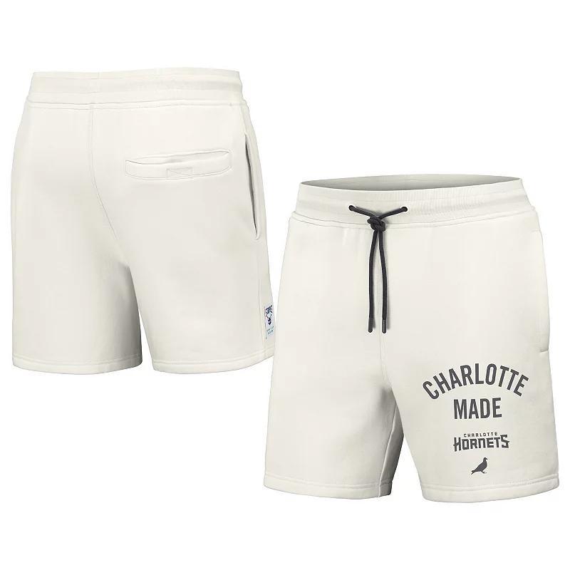 Men's NBA x Staple Cream Charlotte Hornets Heavyweight Fleece Shorts, Size: 3XL, Chr Beige Product Image