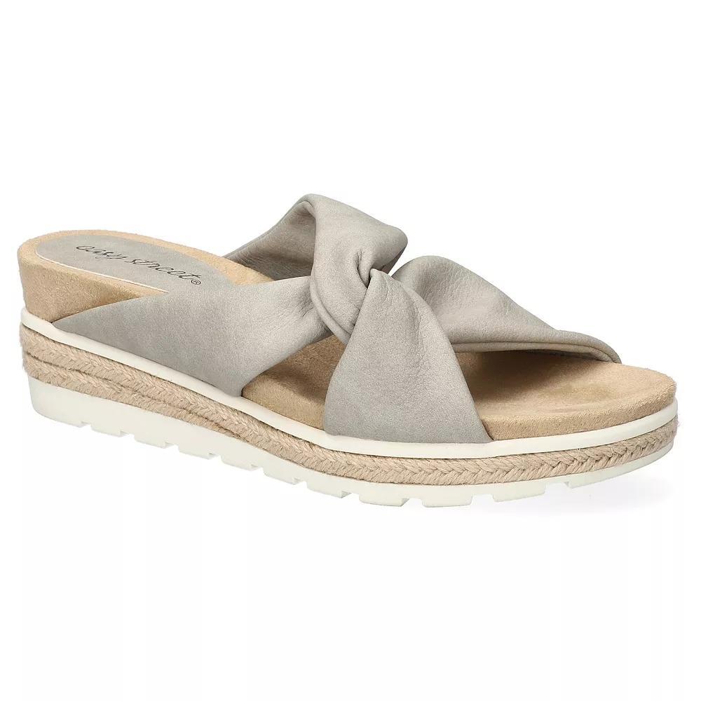 Easy Street Ja Knotted Wedge Women's Slide Sandals, Size: 10 Wide, Gray Product Image