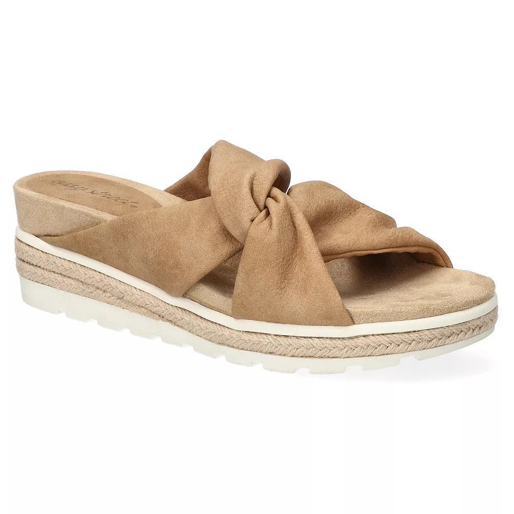 Easy Street Ja Knotted Wedge Women's Slide Sandals, Size: 6, Natural Product Image