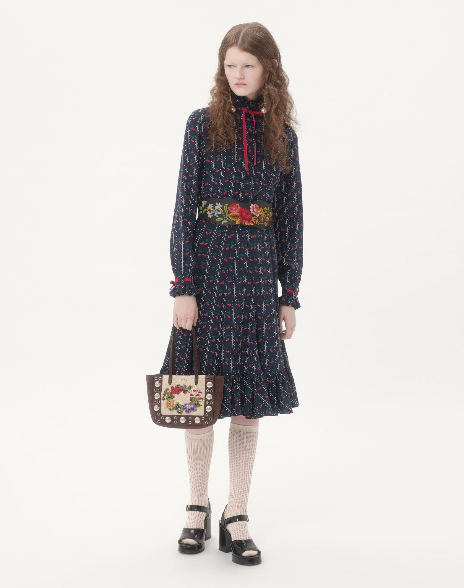 Crepe De Chine Shirt With Cherryfic Print Product Image