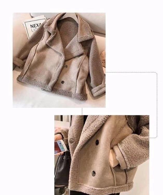 Fleece-Lined Double-Breasted Jacket Product Image