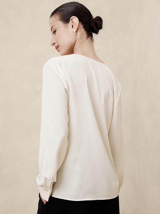 Shirred V-Neck Blouse Product Image