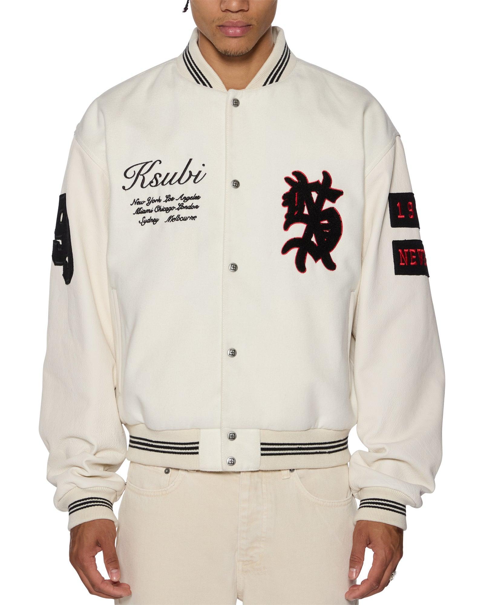 PLAYOFF VARSITY JACKET ECRU Male Product Image