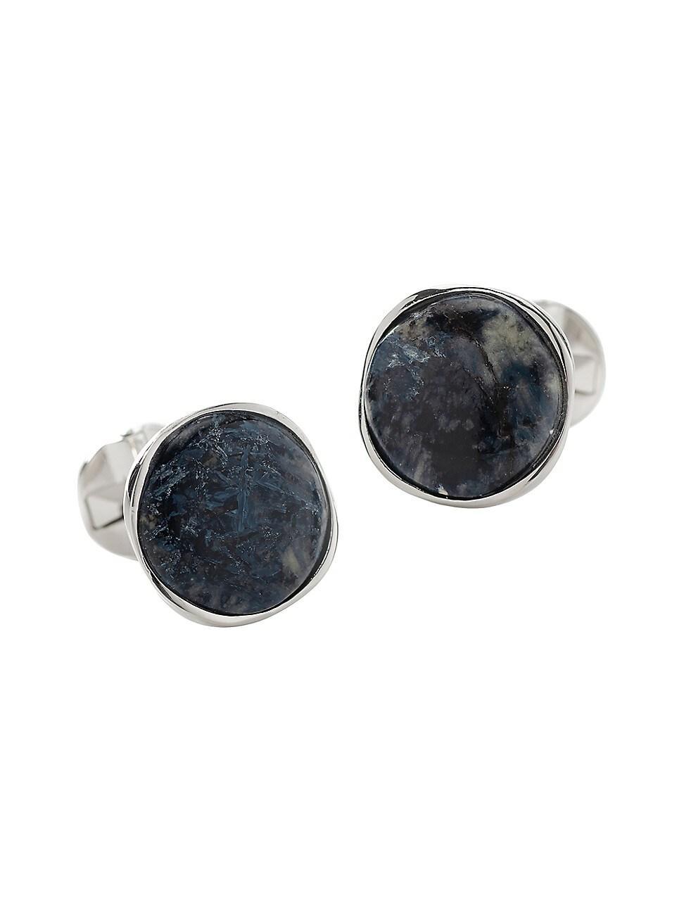 Ox & Bull Trading Co. Mens Sterling Silver Classic Formal Pietersite Cufflinks Product Image