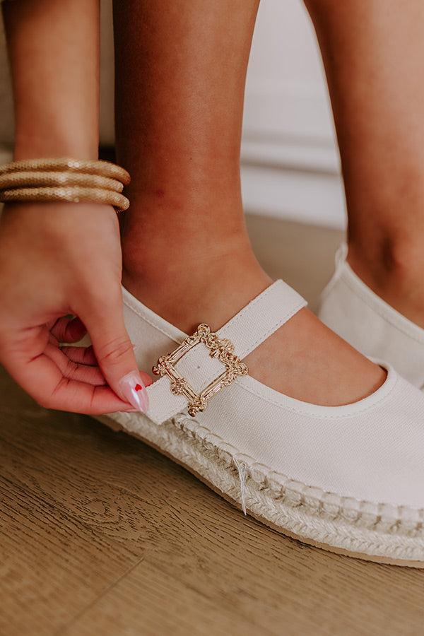 The Reagan Espadrille Flats in Cream Product Image