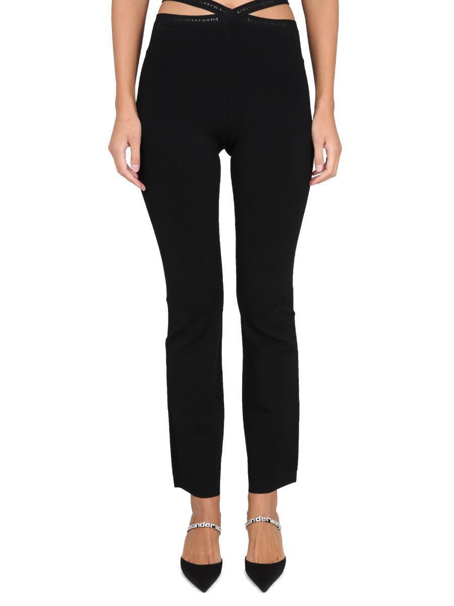 ALEXANDER WANG T T By Alexander Wang Cross Leggings With Logo In Black Product Image