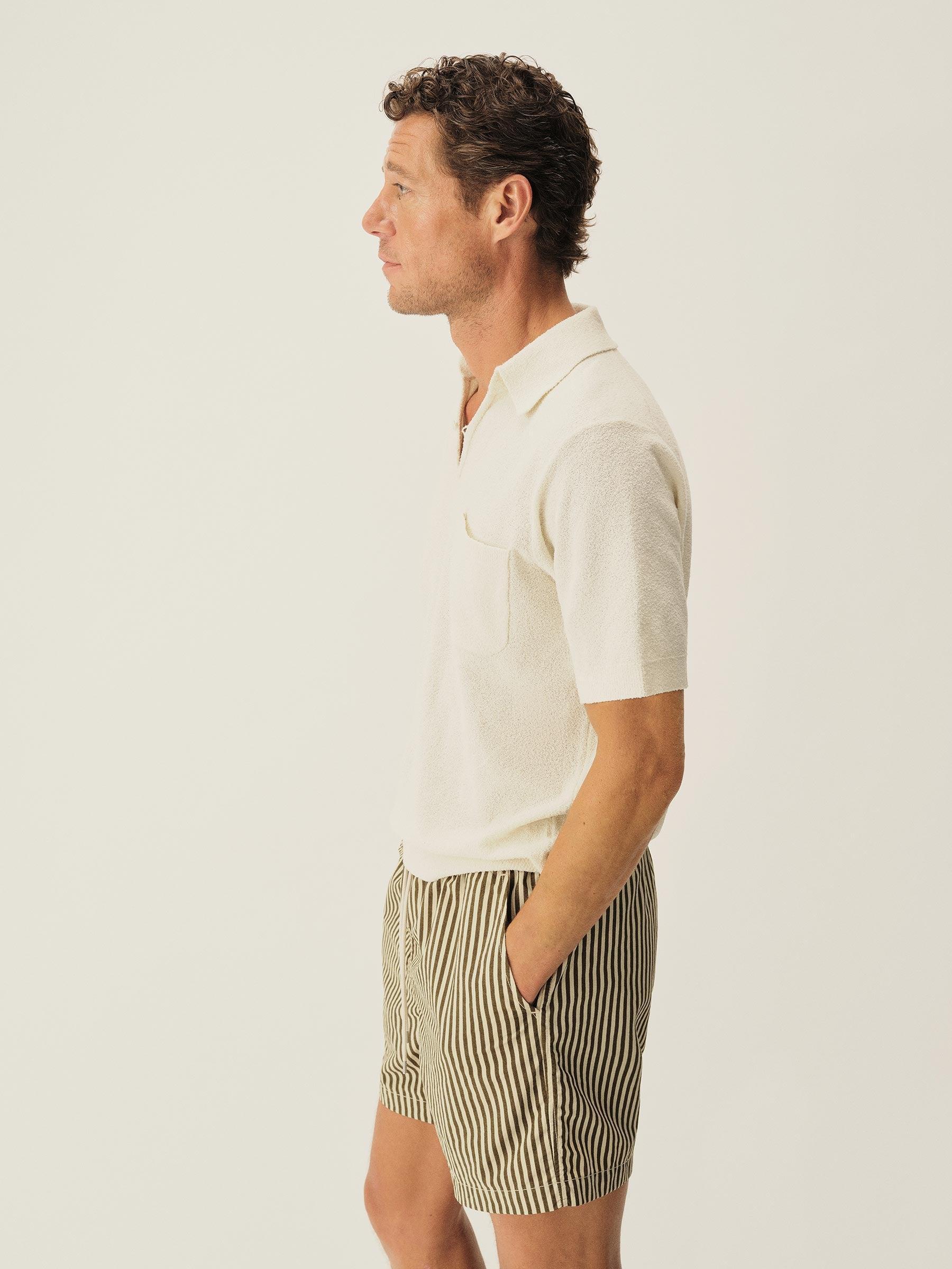 Ivory Cotton Loop Terry Polo Product Image