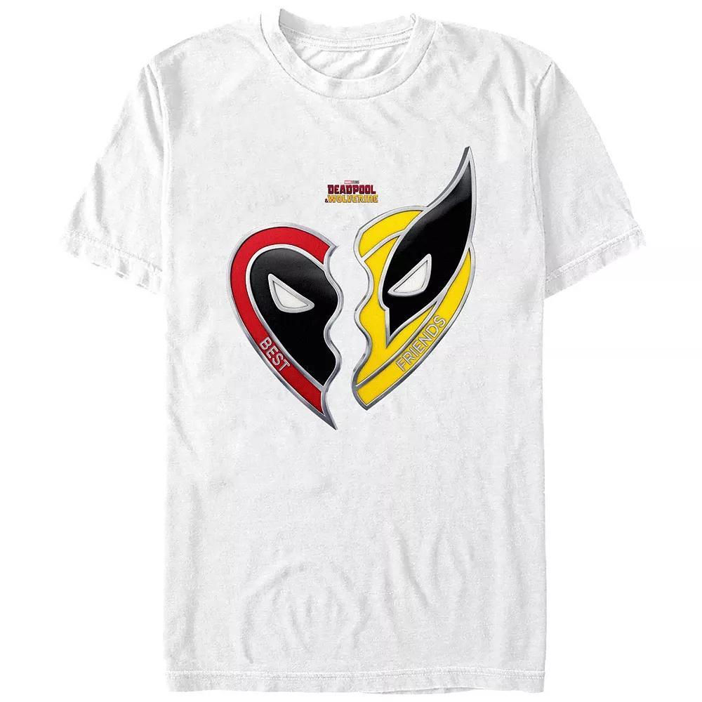 Men's Deadpool And Wolverine Best Friends Heart Graphic Tee, Size: Small, White Product Image