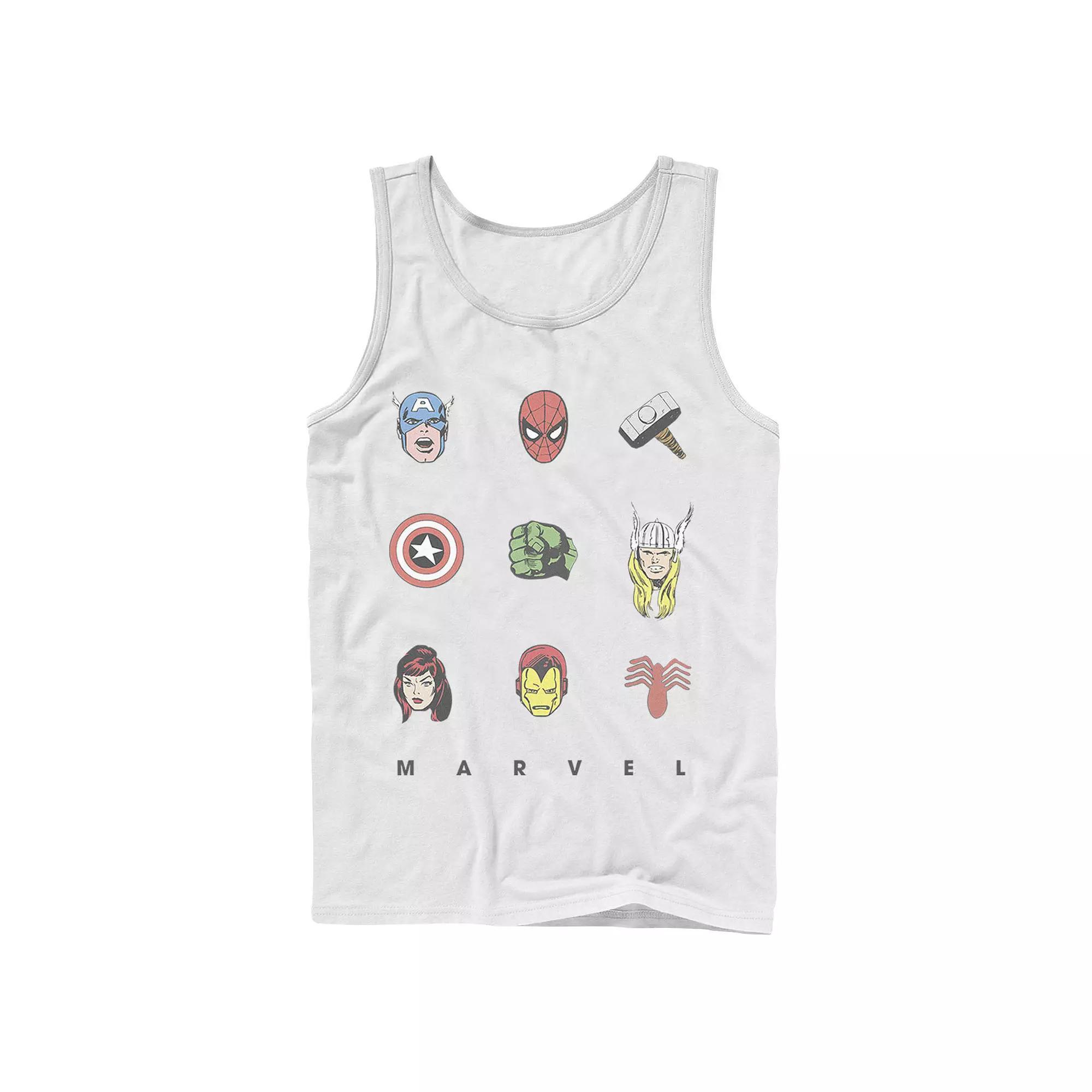 Mens Marvel Retro Avengers Iconic Symbols Tank Top, Boys Product Image