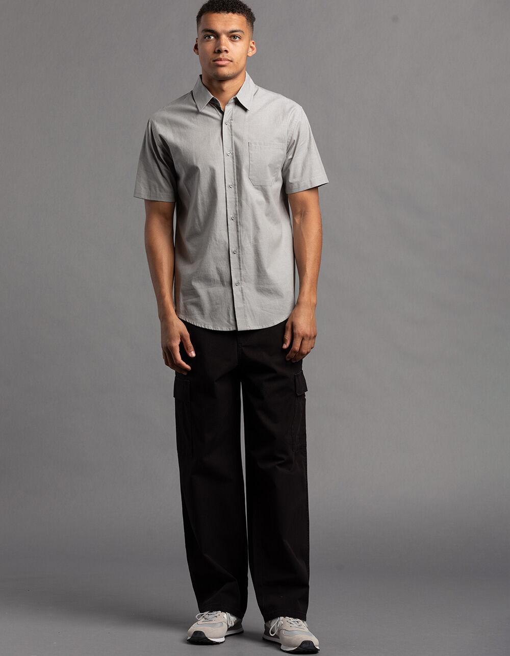 RSQ Mens Solid Chambray Button Up Shirt - GRAY Product Image