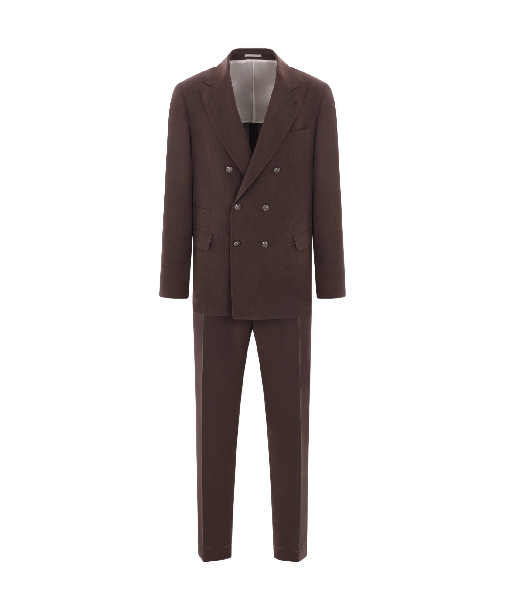 BRUNELLO CUCINELLI Long-sleeved Suit In Brown Product Image