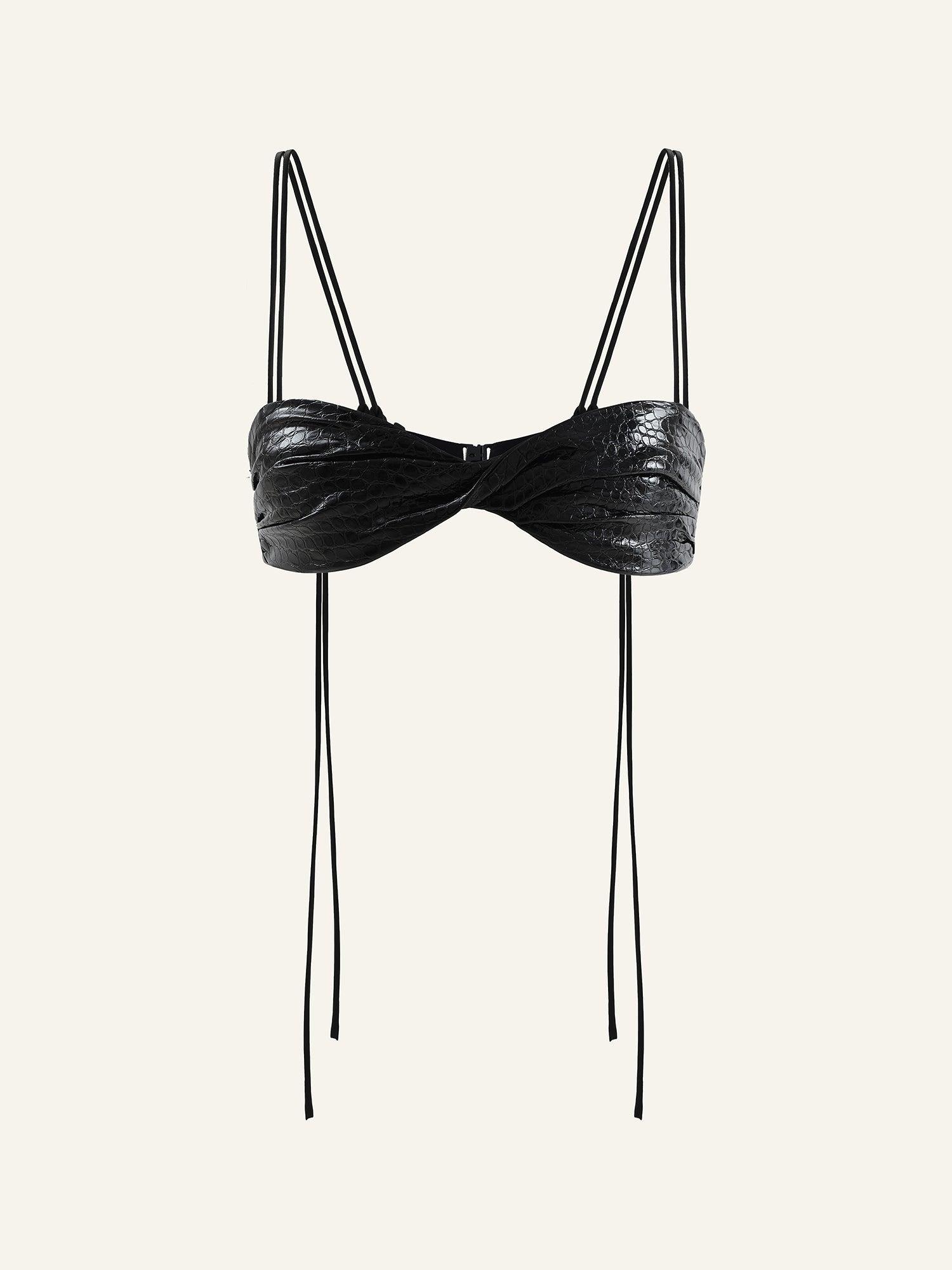 Coverup bra in Onyx Croc Product Image