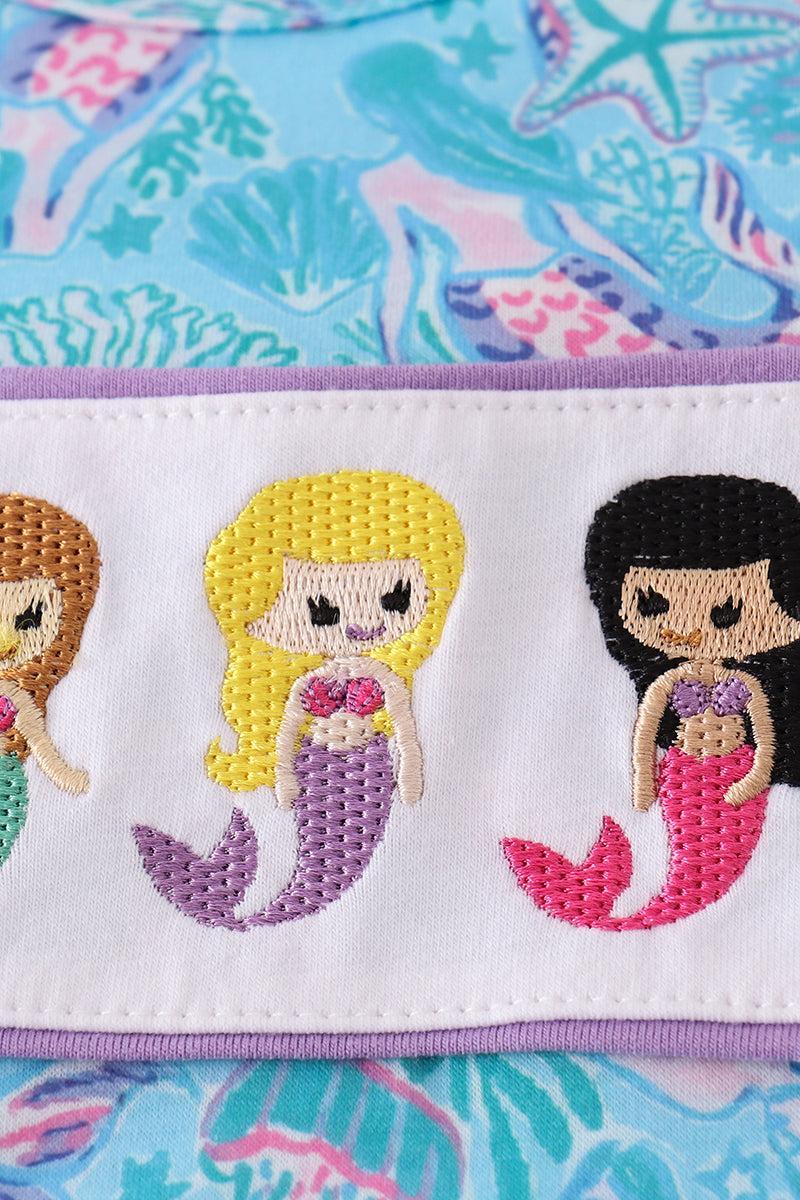 Mermaid lagoon embroidery shorts set Product Image