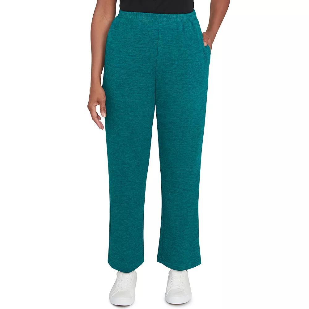 Women's Alfred Dunner Classic Straight Leg Medium Length Pants, Size: Large, Green Product Image