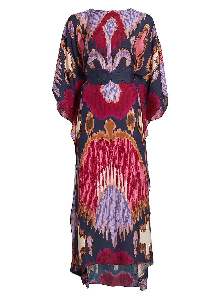 Womens Elizabeth Printed Silk Caftan Product Image