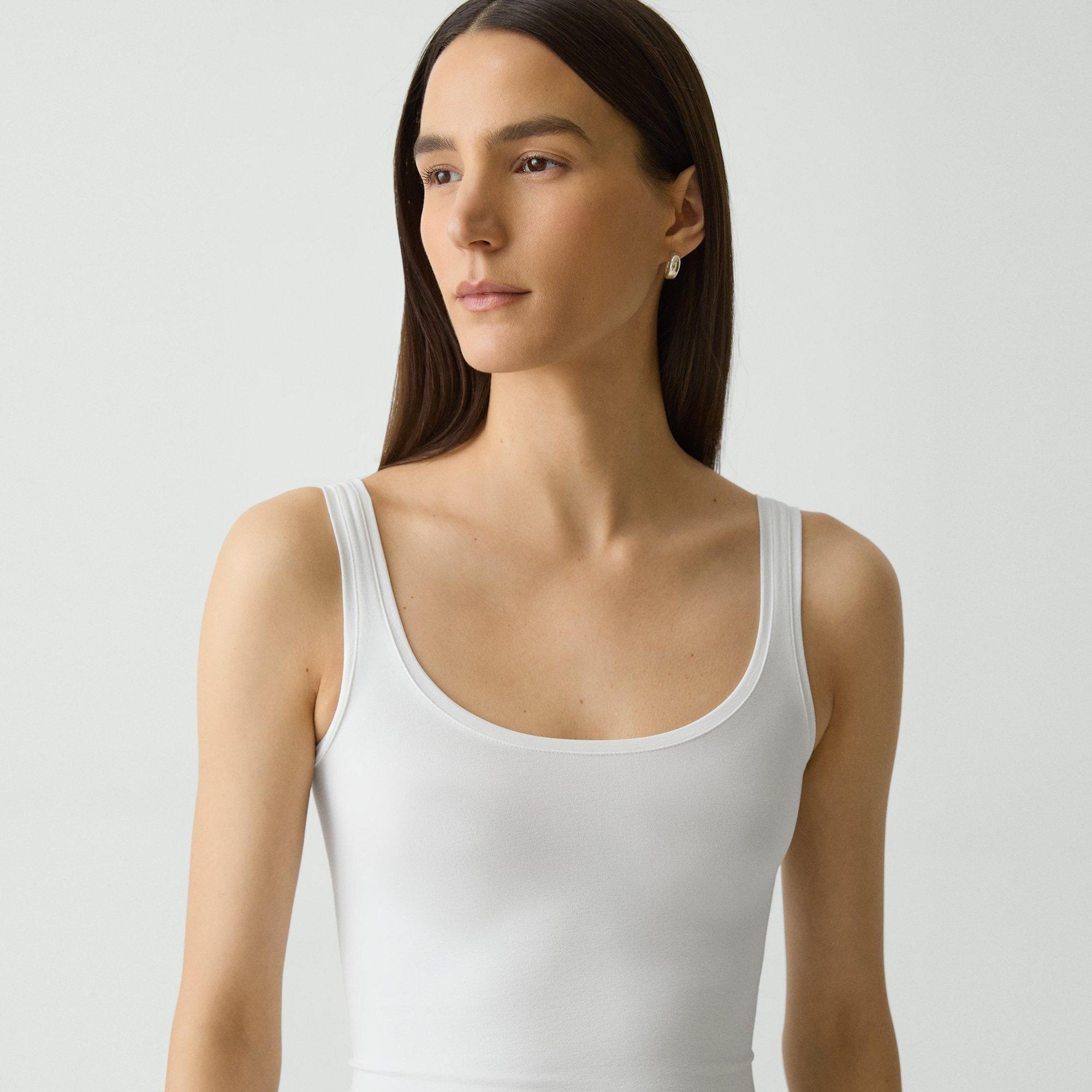 Stretch Nylon Cropped Tank Top | Theory Product Image