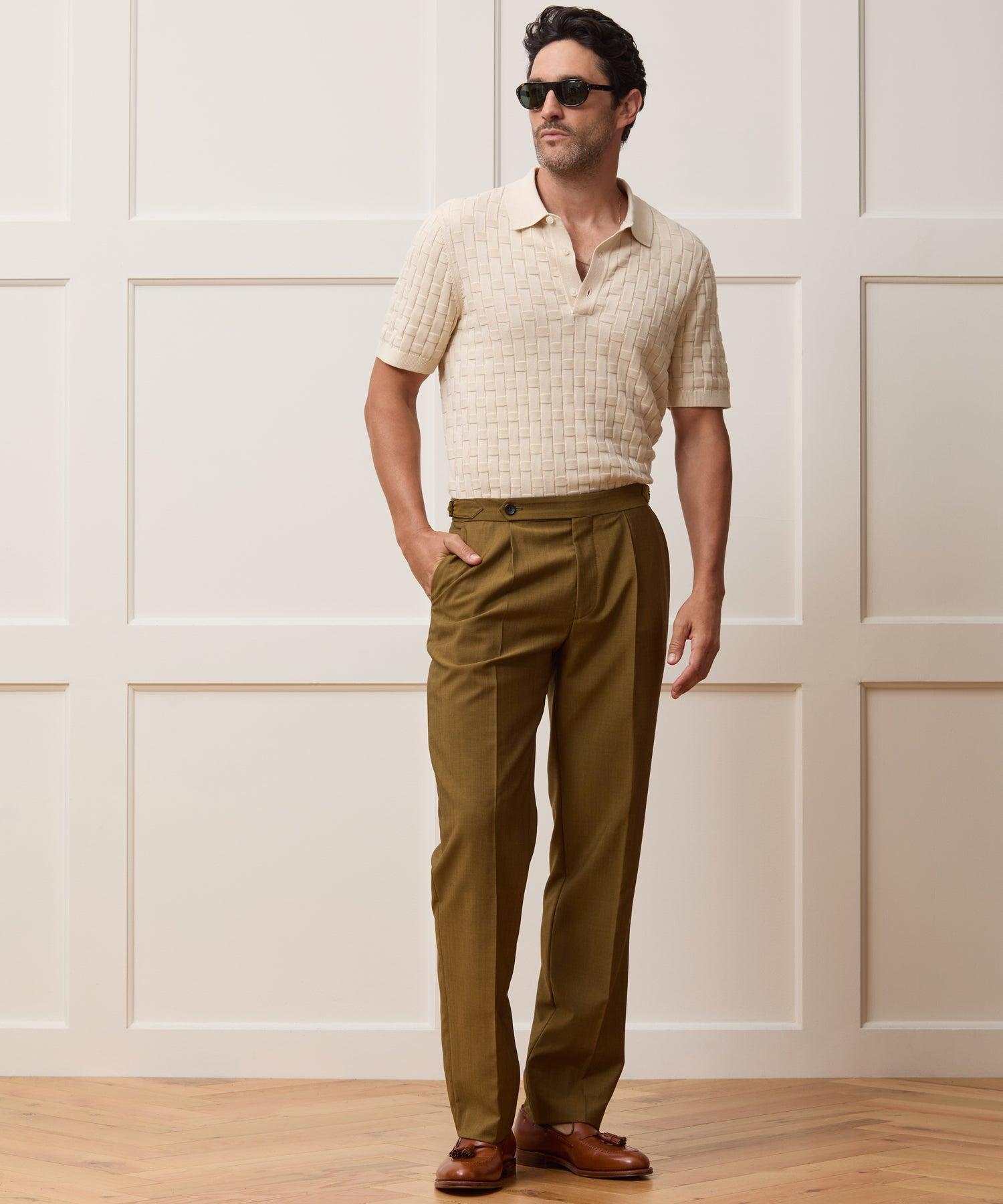 Relaxed Cotton Basketweave Sweater Polo Product Image