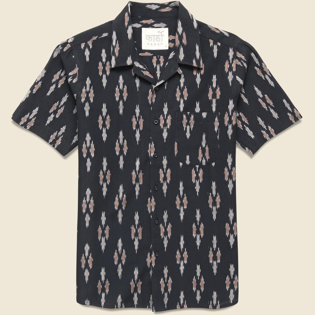 Handwoven Ikat Shirt - Black Product Image