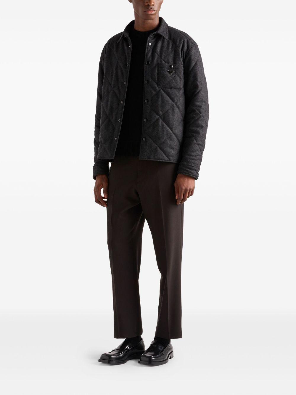 quilted cashmere shirt jacket Product Image