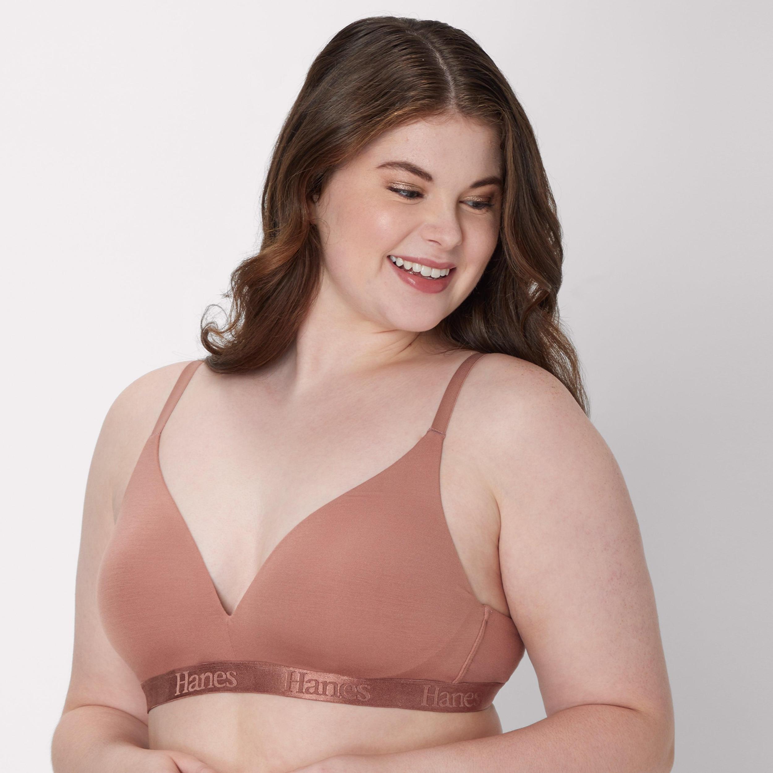 Hanes Originals Womens SuperSoft Contour T-Shirt Bra Black M Product Image