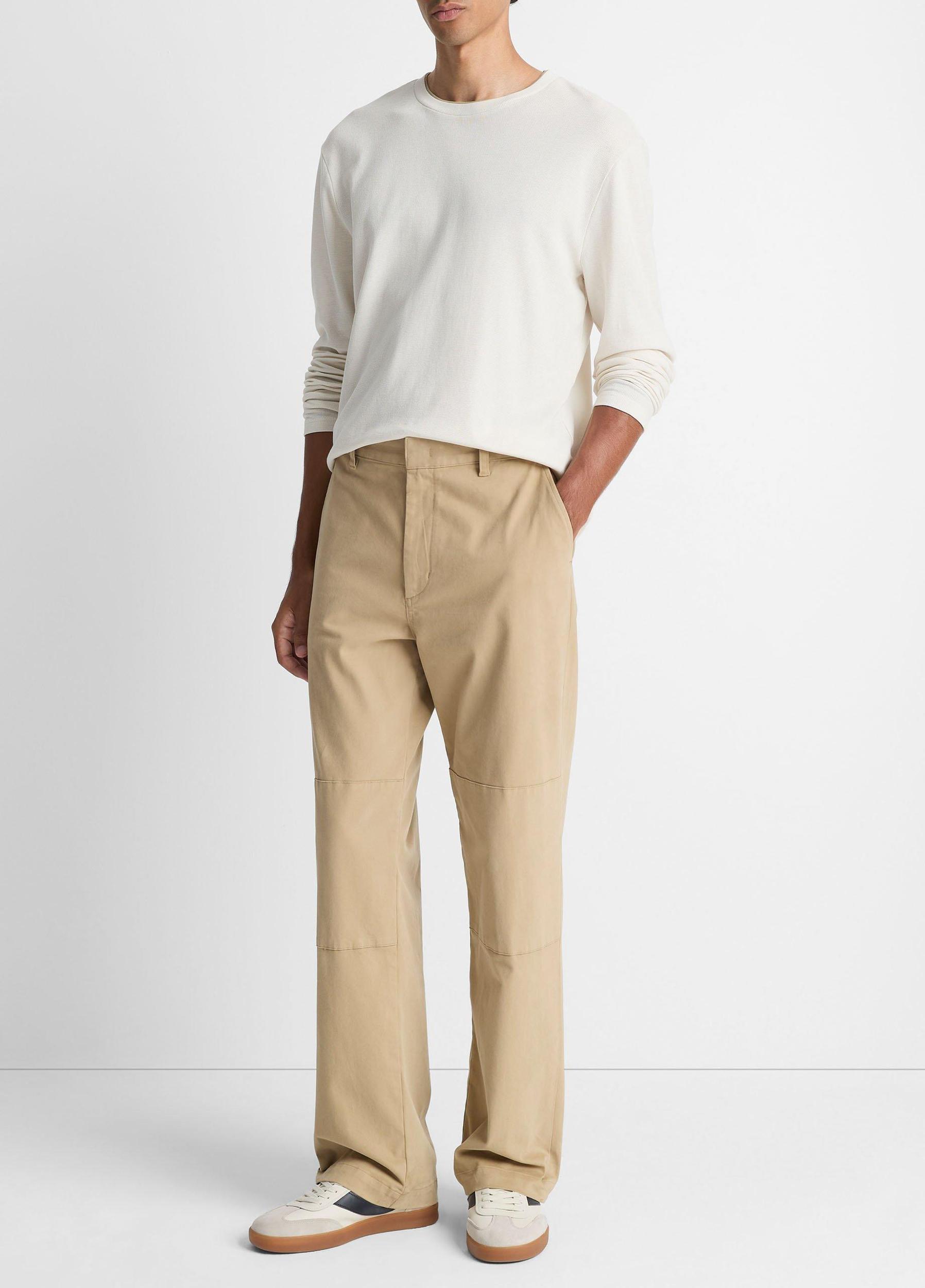 Relaxed Italian Peached Stretch-Cotton Double-Knee Pant Product Image