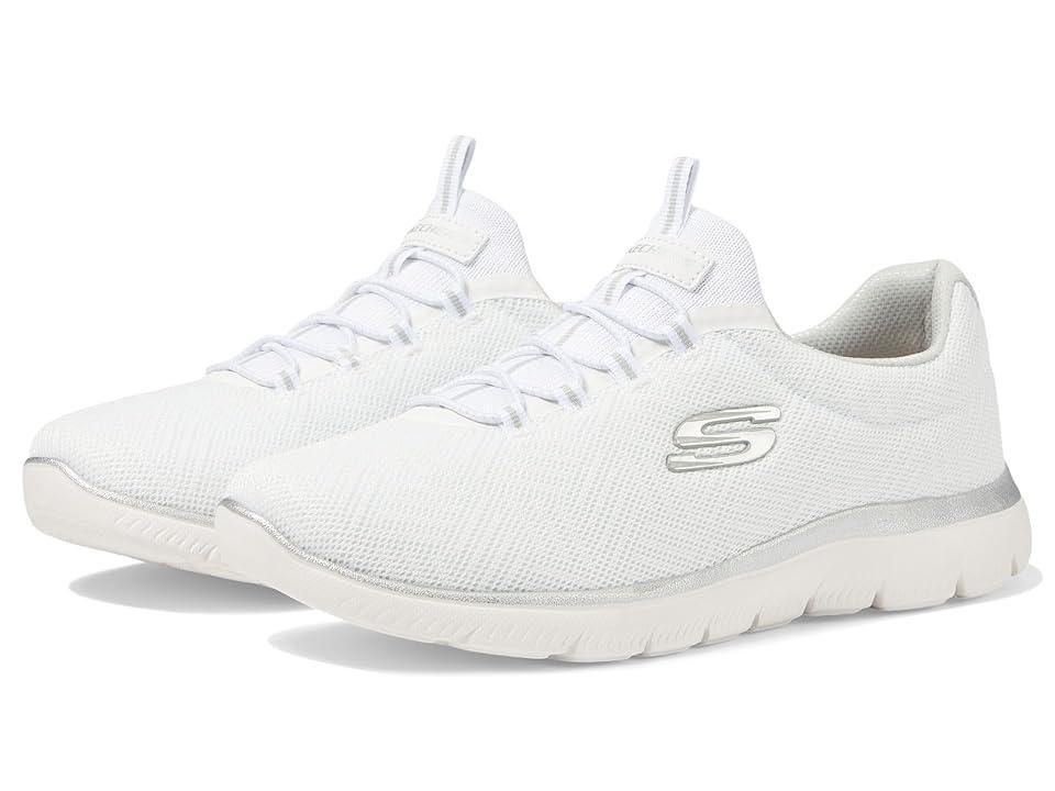Skechers® Summits Women's Sneakers, Size: 5, White Silver Mesh Product Image