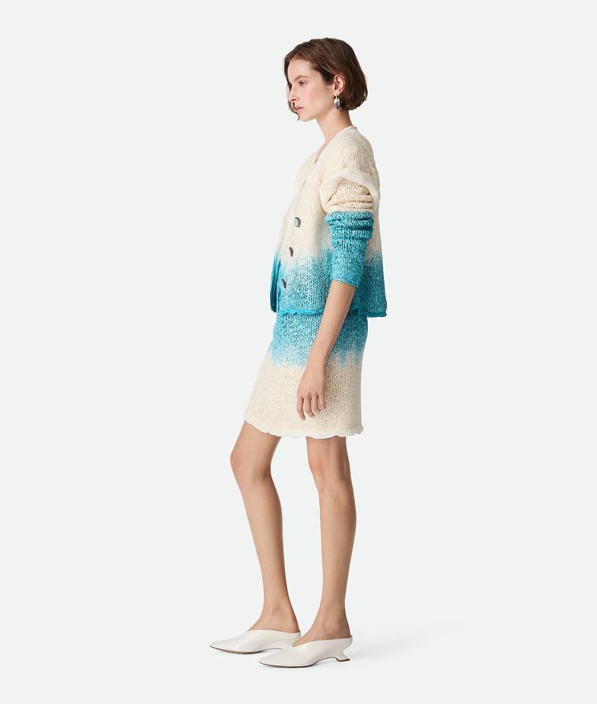 Women's Wool And Silk Overdyed Cardigan in Chalk/skyline Product Image