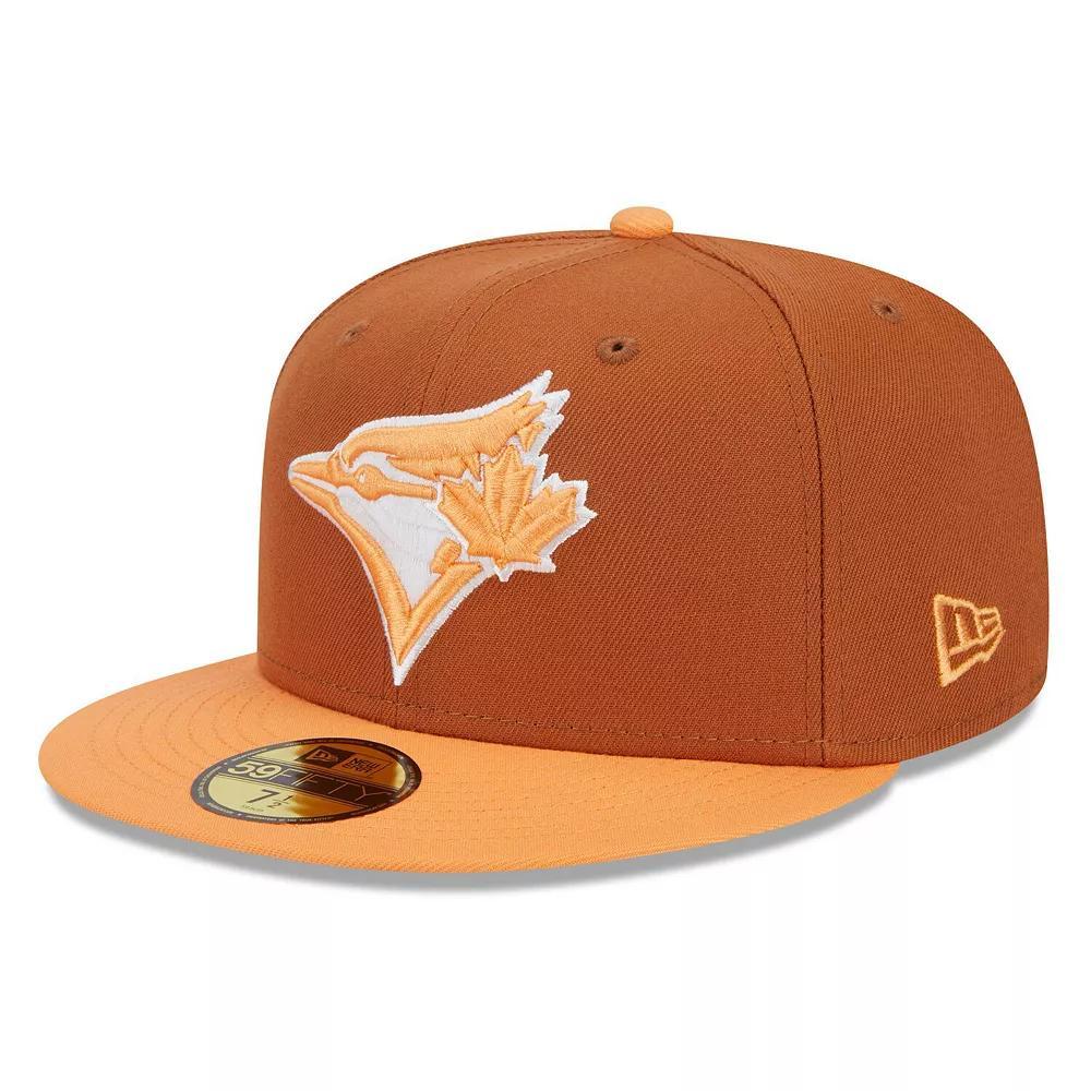 Men's New Era Brown/Orange Toronto Blue Jays Spring Color Basic Two-Tone 59FIFTY Fitted Hat, Size: 7 1/8, Jay Brown Product Image