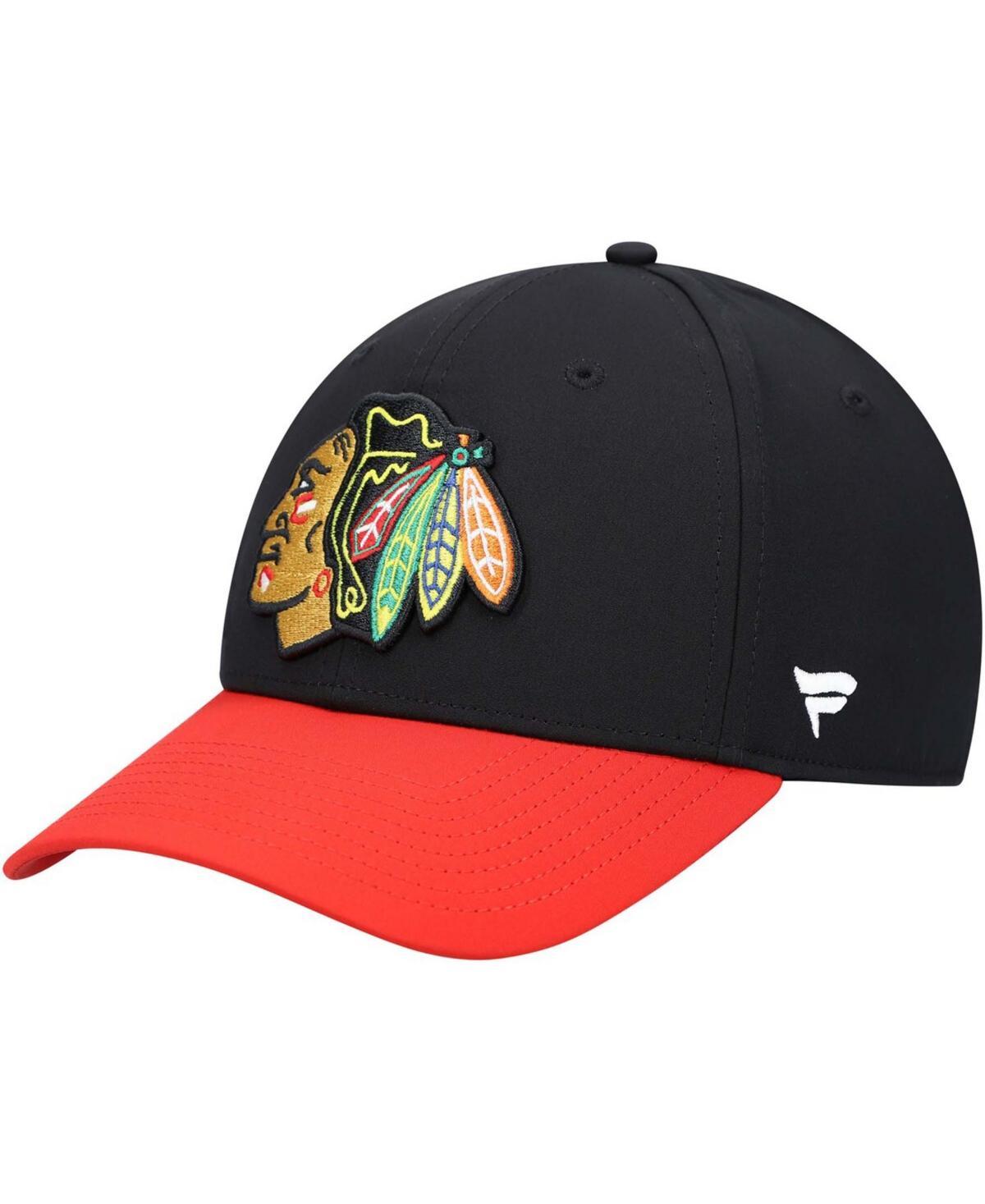 Men's Fanatics Branded Black Chicago Blackhawks Core Primary Logo Flex Hat, Size: Medium/Large Product Image