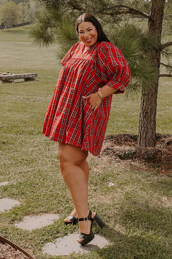 Cheerful Energy Plaid Mini Dress Curves Product Image