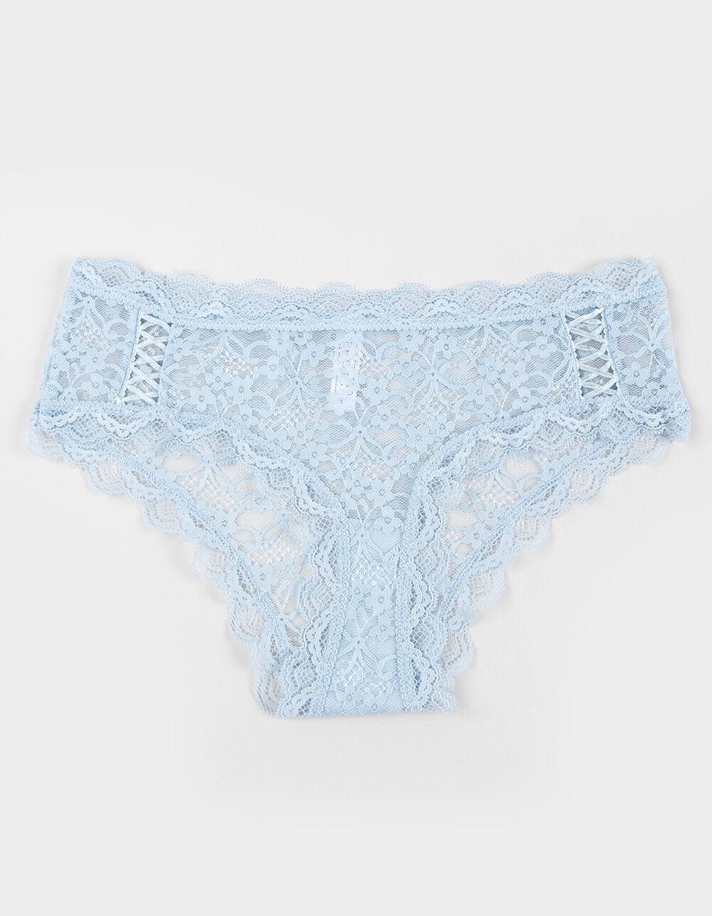 FULL TILT Allover Lace Up Hipster Panties - MAROON Product Image