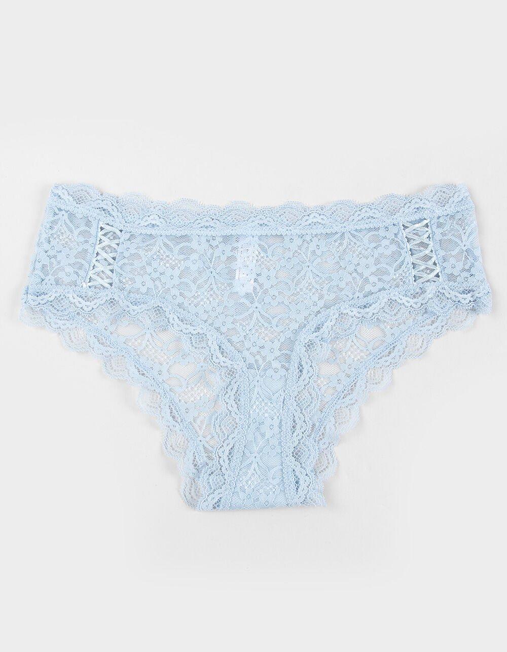 FULL TILT Allover Lace Up Hipster Panties - MAROON Product Image
