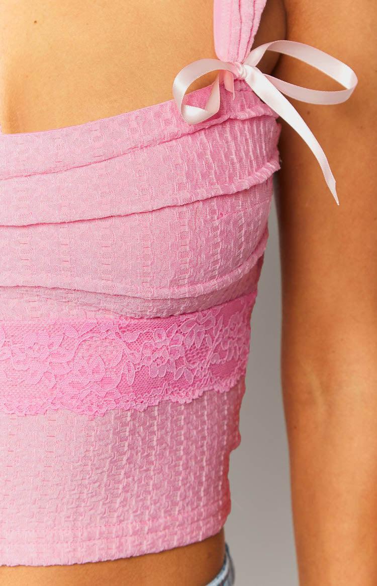 Vida Pink Bow Top Girls Product Image