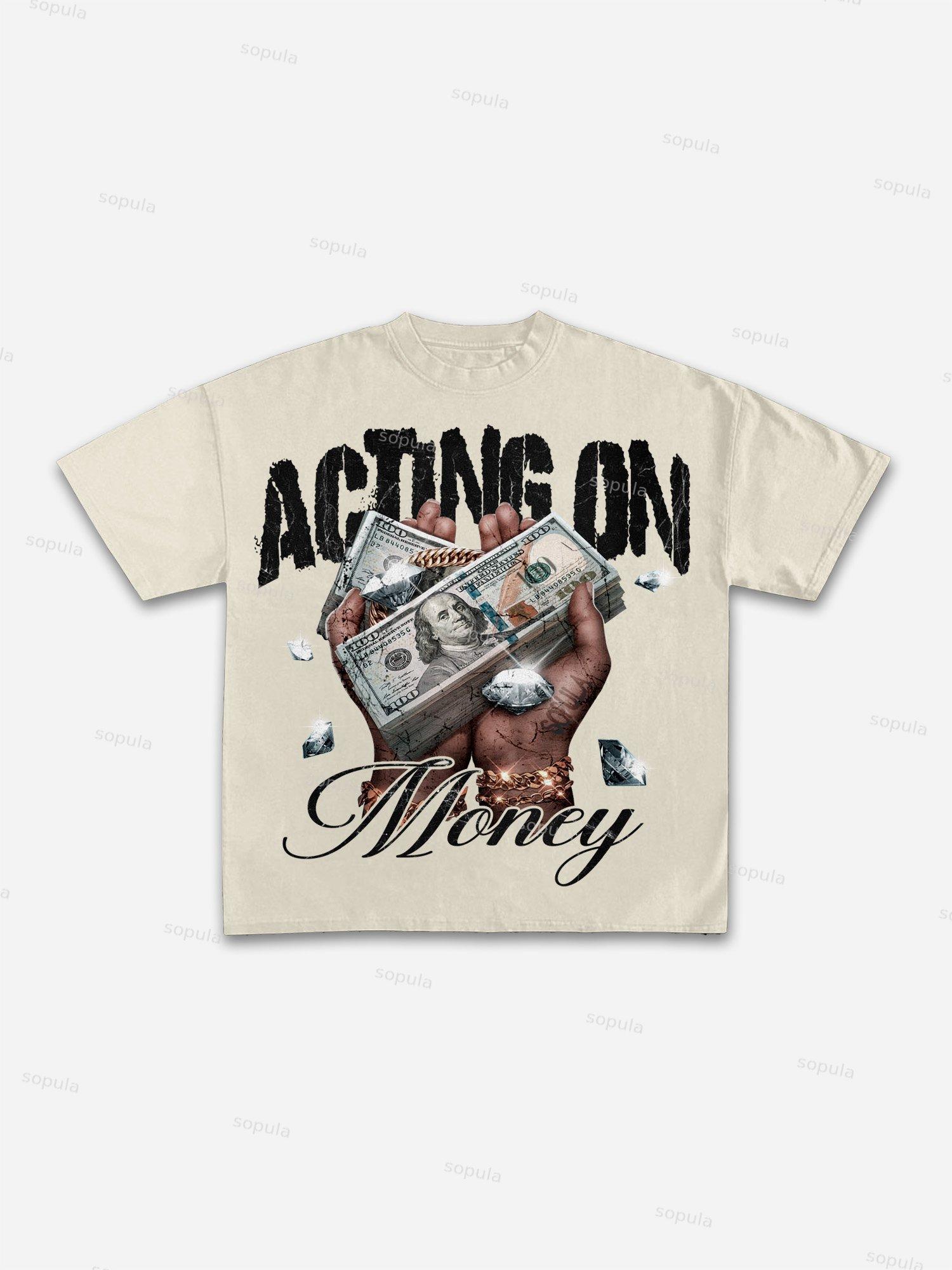 In God We Trust, In Cash We Move Vintage Graphic Cotton T-shirt Product Image