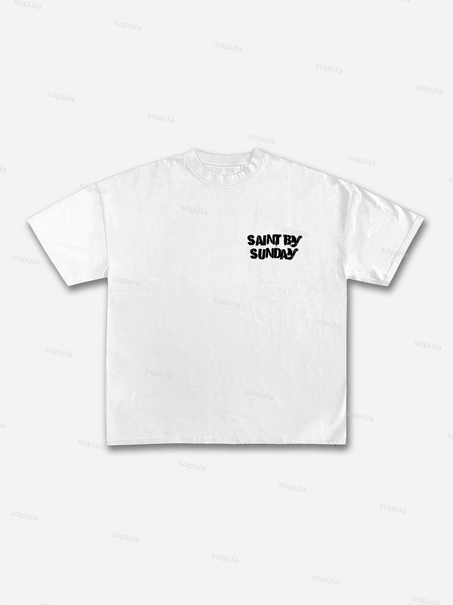 Sunday Is A Saint, Friday Is A Sinner Street Vintage Graphic Cotton T-shirt Product Image