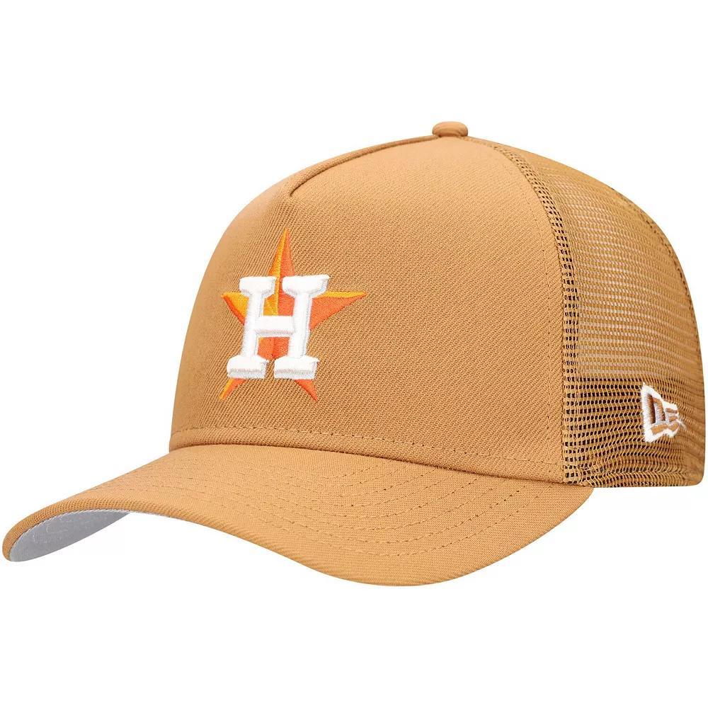 Mens New Era Houston Astros A-Frame Trucker 9FORTY Adjustable Hat Product Image