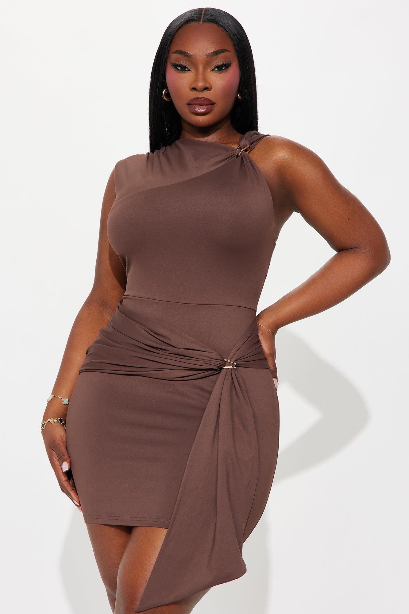 Moonlight Kiss Mini Dress - Chocolate Product Image
