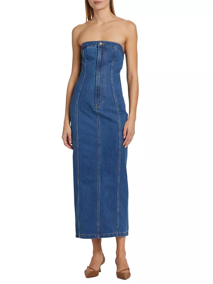 Leopol Denim Strapless Maxi Dress Product Image