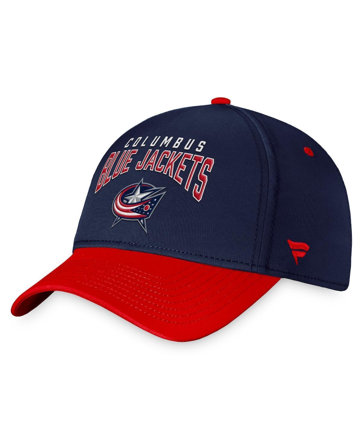 Men's Fanatics Branded Navy/Red Columbus Blue Jackets Fundamental 2-Tone Flex Hat, Size: Medium/Large Product Image