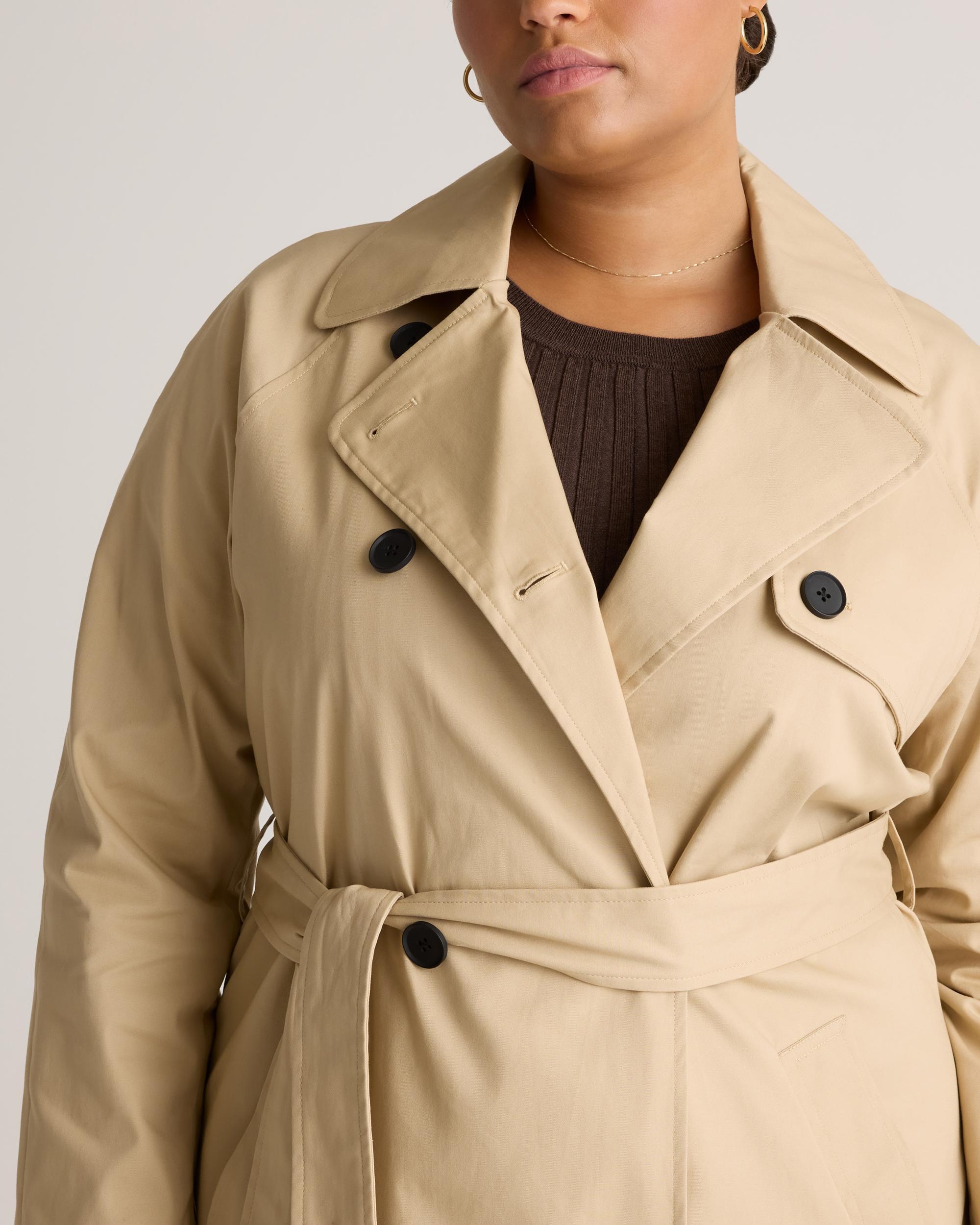 Quince | Women's Comfort Stretch Trench Coat Size XL, Organic Cotton Product Image