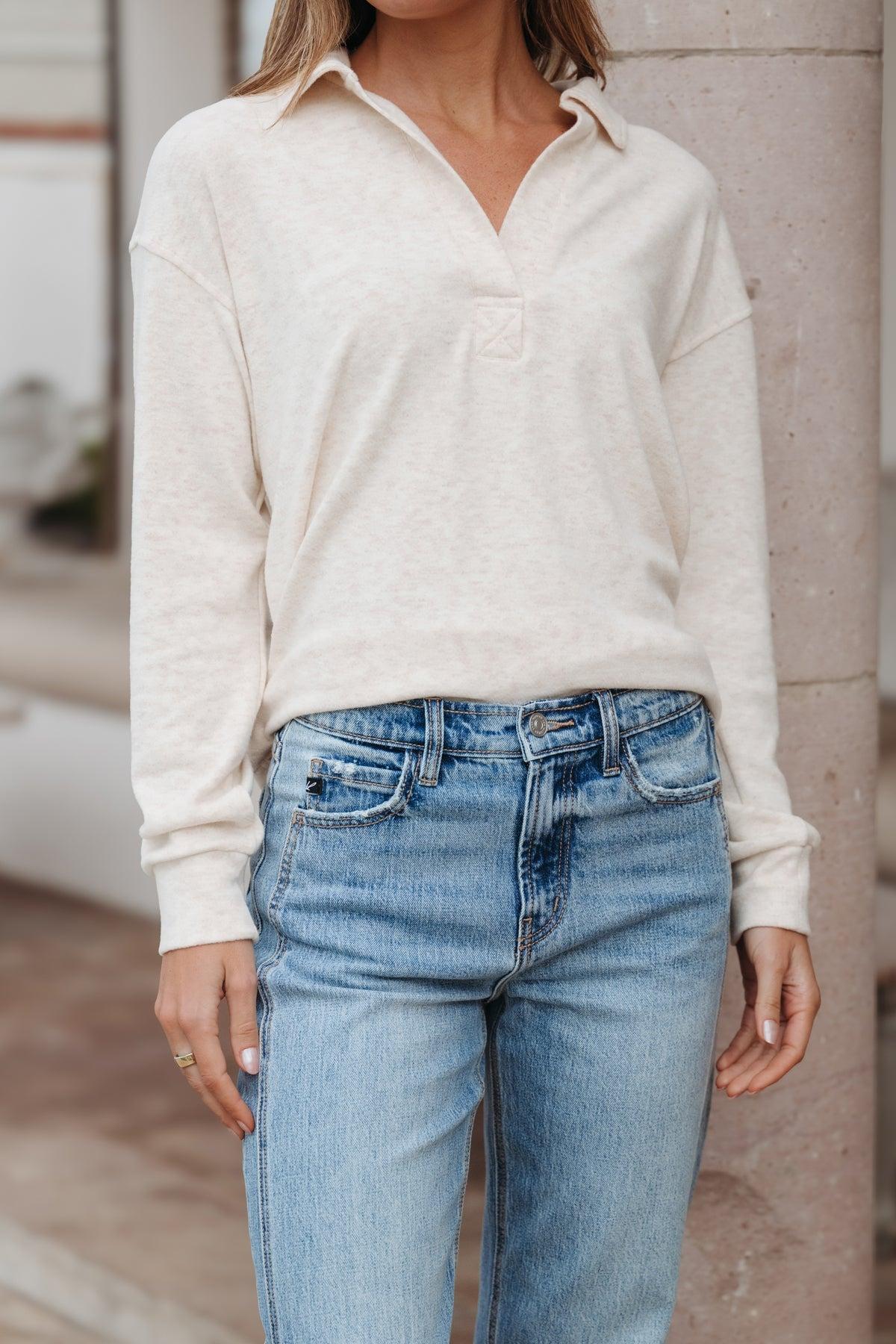 Thread And Supply Pink Oatmeal Taylor Top - FINAL SALE Product Image