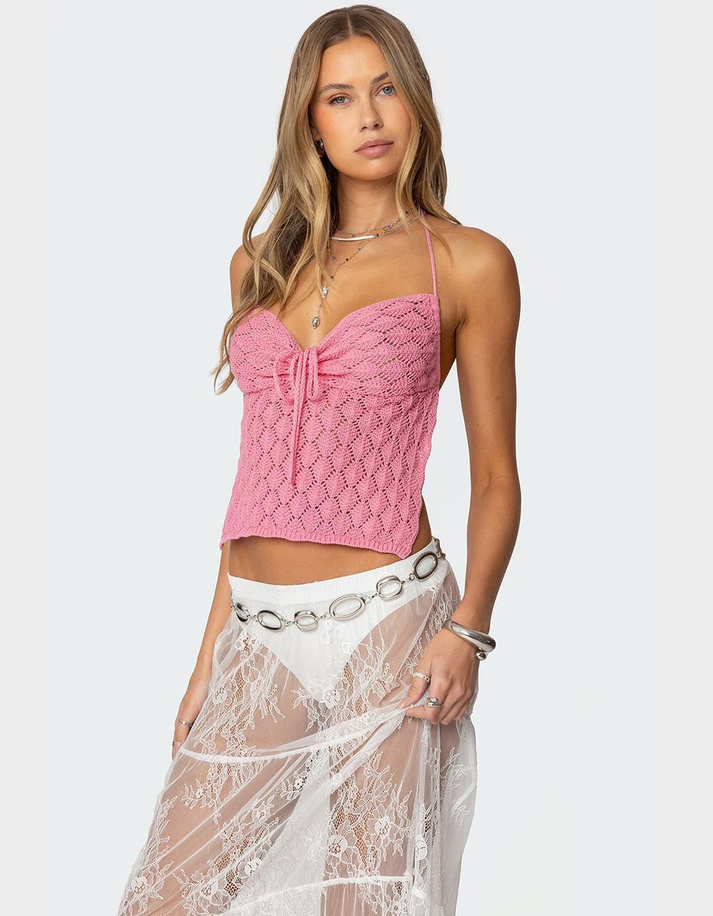 EDIKTED Milli Crochet Backless Top Product Image