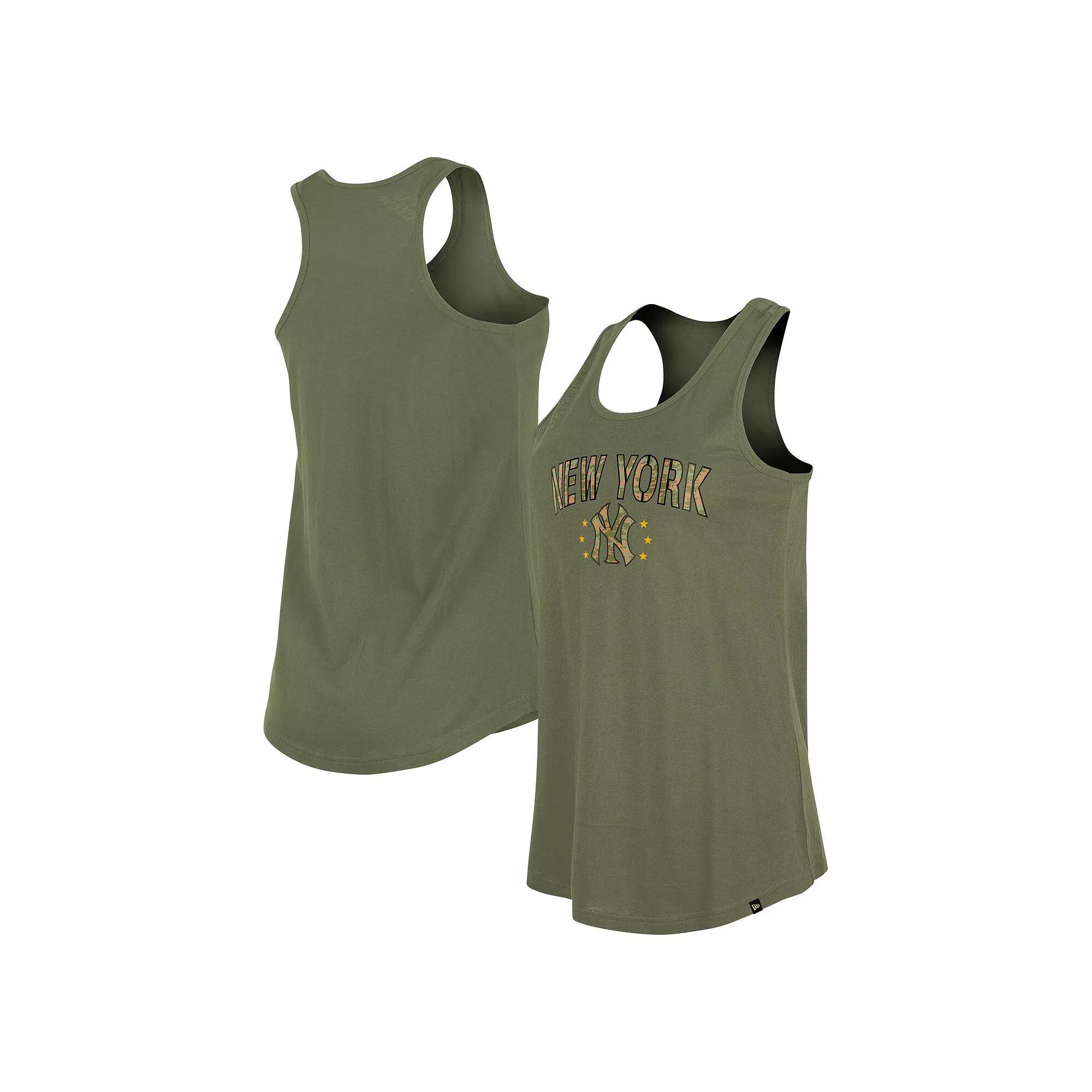 Women's New Era Olive New York Yankees Armed Forces Day Tank Top, Size: Small, Team Product Image