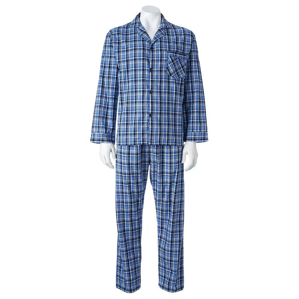 Big & Tall Hanes® Classics Pajama Set, Men's, Size: 4XL, Blue Plaid Product Image