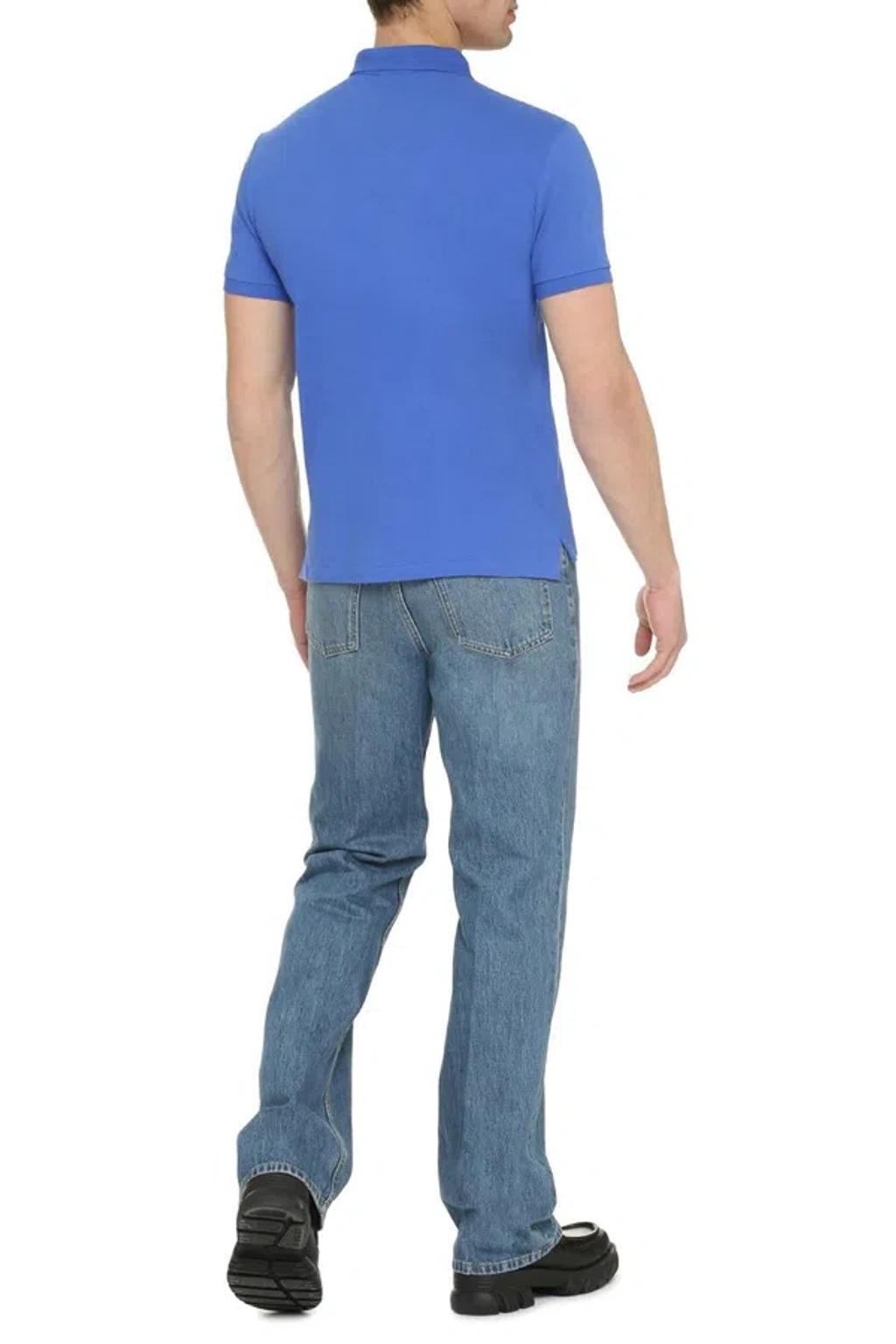 POLO RALPH LAUREN Short Sleeve Polo Shirt In Blue Product Image