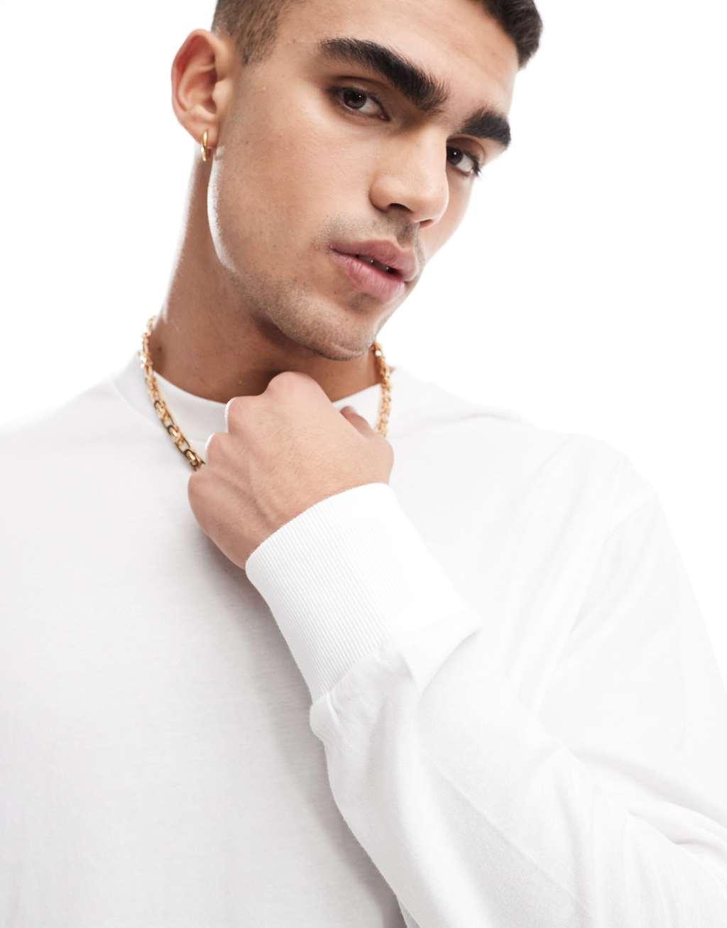 Cotton On loose fit long sleeve t-shirt in vintage white Product Image