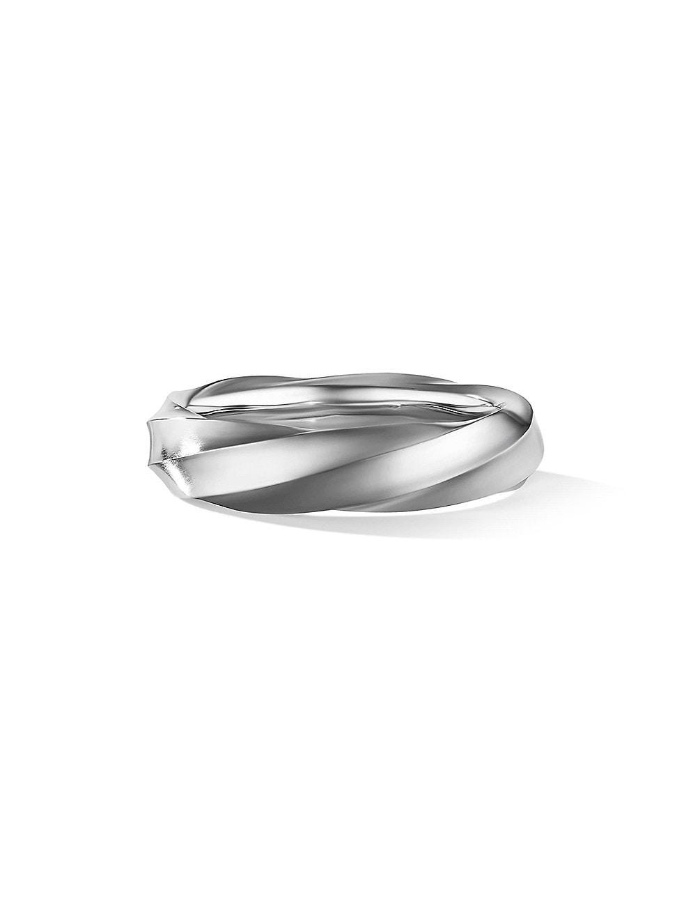 Mens Cable Edge Band Ring in Silver, 6mm Product Image